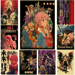 Mirai Intérieur ki Future Diary Poster, Retro Anime Poster, Manga Kraft Paper Prhonneur, Cartoon Vintage Home Room, 73Bar Art Wall Decor Painting small picture n° 1