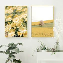 Image de paysage frais toile peinture d'art mural bohème Nature fleur paysage affiche et impression décor de maison conception de salon small picture n° 4