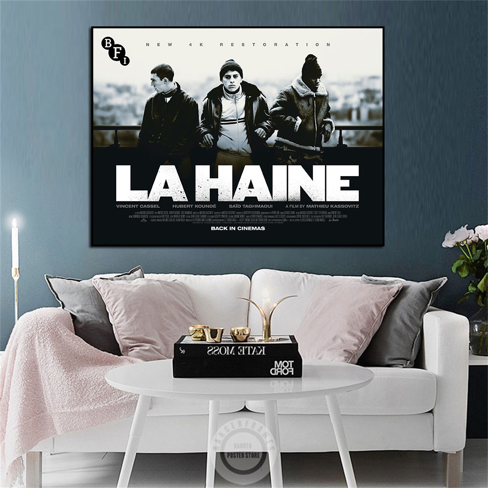 La Haine – affiche Vintage de films, Film d'art mural du drame du Crime français, peinture sur toile, décoration de La maison, 1995 n° 5