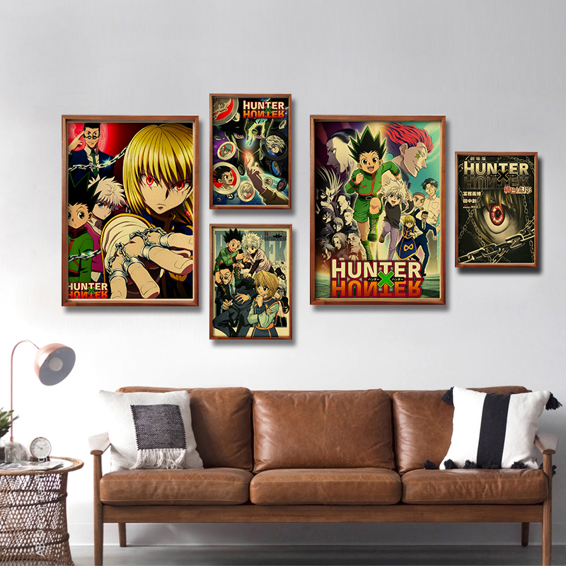 Affiches rétro d'anime de manga de Hunter X Hunter, papier kraft de Hisoka, impressions vintage, décor à la maison et à la chambre, art esthétique, peinture murale n° 2