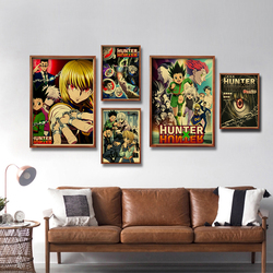 Affiches rétro d'anime de manga de Hunter X Hunter, papier kraft de Hisoka, impressions vintage, décor à la maison et à la chambre, art esthétique, peinture murale small picture n° 2