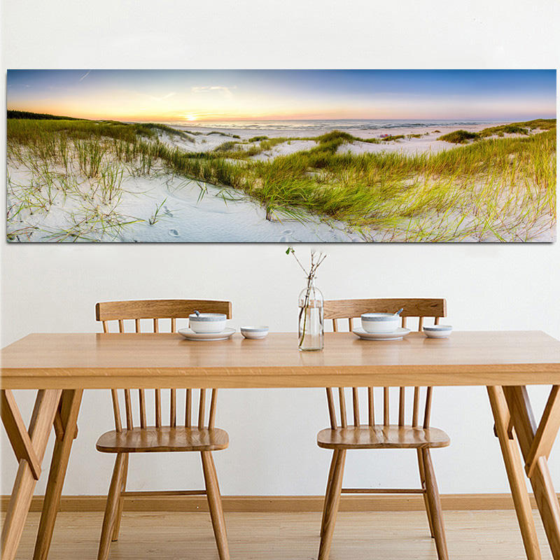 Peinture sur toile paysage Seas550Beach, affiches d'art mural, impressions sans cadre, Sky Island, Sand Dunes Tail, Enge, décoration d'intérieur n° 3