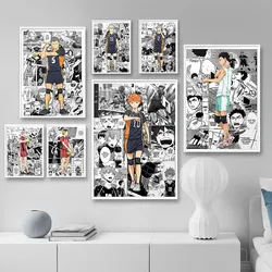 Japonais Anime Esthétique Mur Art Noir Et Blanc Pop Personnages HD Huile Sur Toile Affiches Et Impressions Maison Chambre Décor small picture n° 1