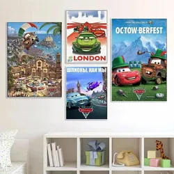 Peinture sur toile de dessin animé Disney, impression HD, Pixar Car 2, affiche McQueen, art mural pour salon, décoration de la maison small picture n° 2