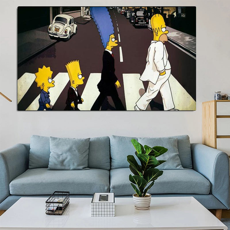 Affiches et impressions de peinture sur toile moderne, art mural, image mignonne, dessin animé classique, les Simpson, salon, chambre d'enfant, décoration d'intérieur n° 2