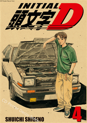 Affiche Vintage en Papier Kraft avec Initial D Anime, Manga Japonais, Bricolage, Décoration de Maison, Chambre, Bar, 73, Art Esthétique, Peinture Murale small picture n° 4