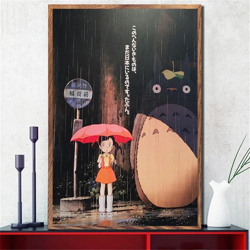 Affiches et impressions Anime Totoro Studio Ghibmovies, Art mural, décor de chambre Kawaii, peinture sur toile, image pour salon, décoration de la maison n° 2