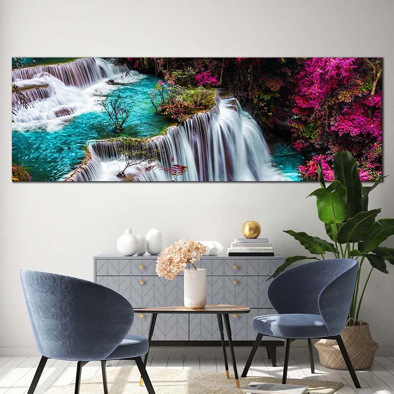 Affiches de paysage modernes pour la maison, décor de plage et de mer, cascade, impressions sur toile, art mural pour salon, coutumes de chevet n° 3