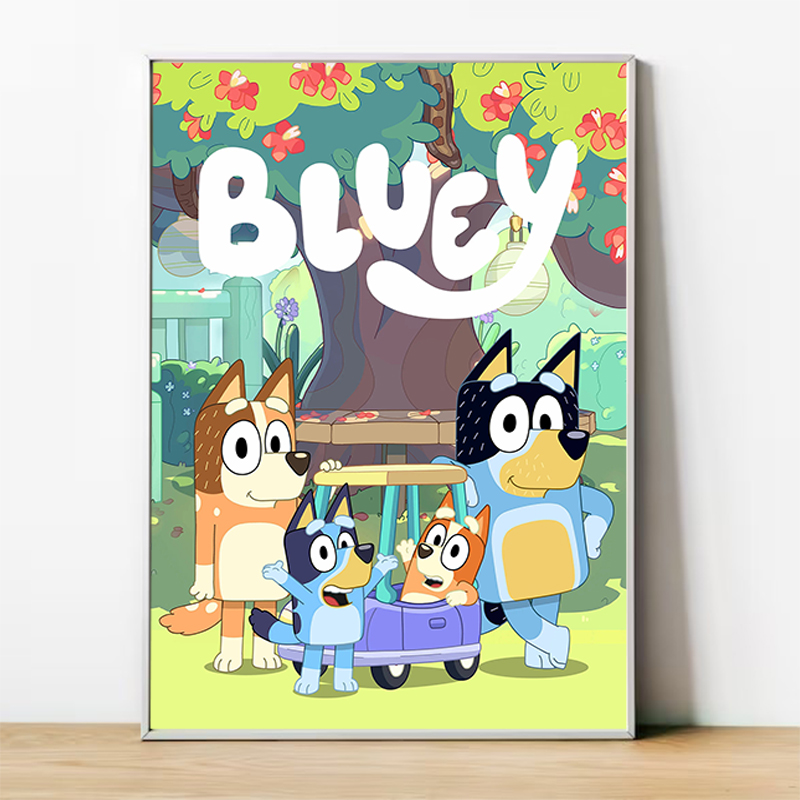 Affiche de Dessin Animé B-Bluey pour Chambre d'Enfant, Peinture sur Toile Imprimée, Décoration Murale de Maison n° 4