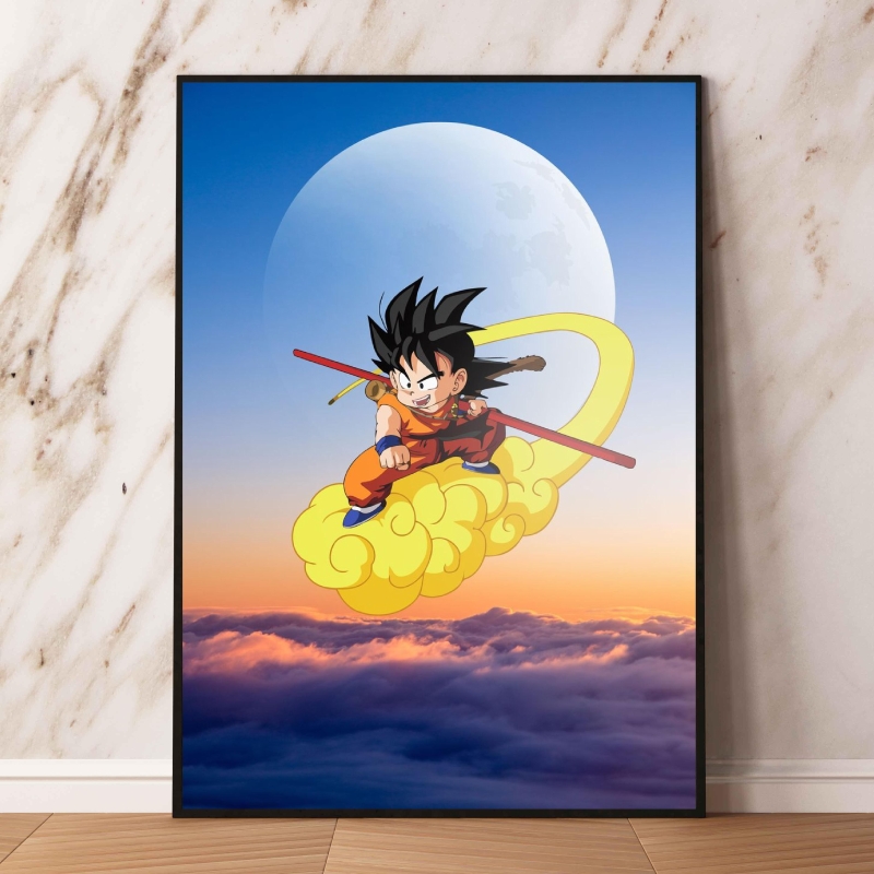 Peinture de Dragon Ball Goku, dessin animé japonais classique, impression artistique HD, cadeaux de noël, autocollants muraux décoratifs n° 3