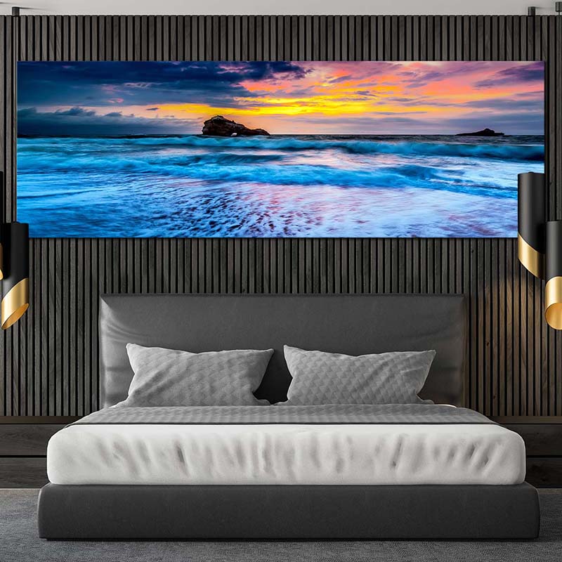 Affiches de paysage modernes pour la maison, décor de plage et de mer, cascade, impressions sur toile, art mural pour salon, coutumes de chevet n° 1