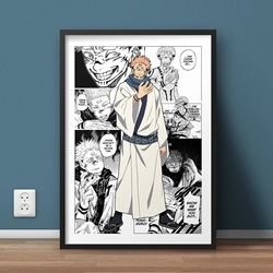 Pop Retro Anime Figure Jujutsu Kaimmense Poster Set, Gojo Yuji Poster, Black and White Canvas Print, Manga Wall Art, Kawaii Room Decor small picture n° 2