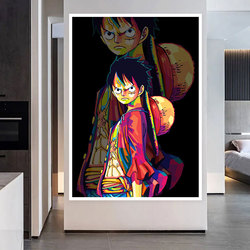 Affiche murale Naruto, une pièce, peinture sur toile, décoration, dessin animé, Figure Luffy, image murale, cadeau pour enfants small picture n° 6