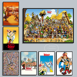 Peinture sur toile Astérix Anime pour la décoration intérieure, affiche, France, bande dessinée classique, impression HD, chambre familiale, club, art mural small picture n° 1