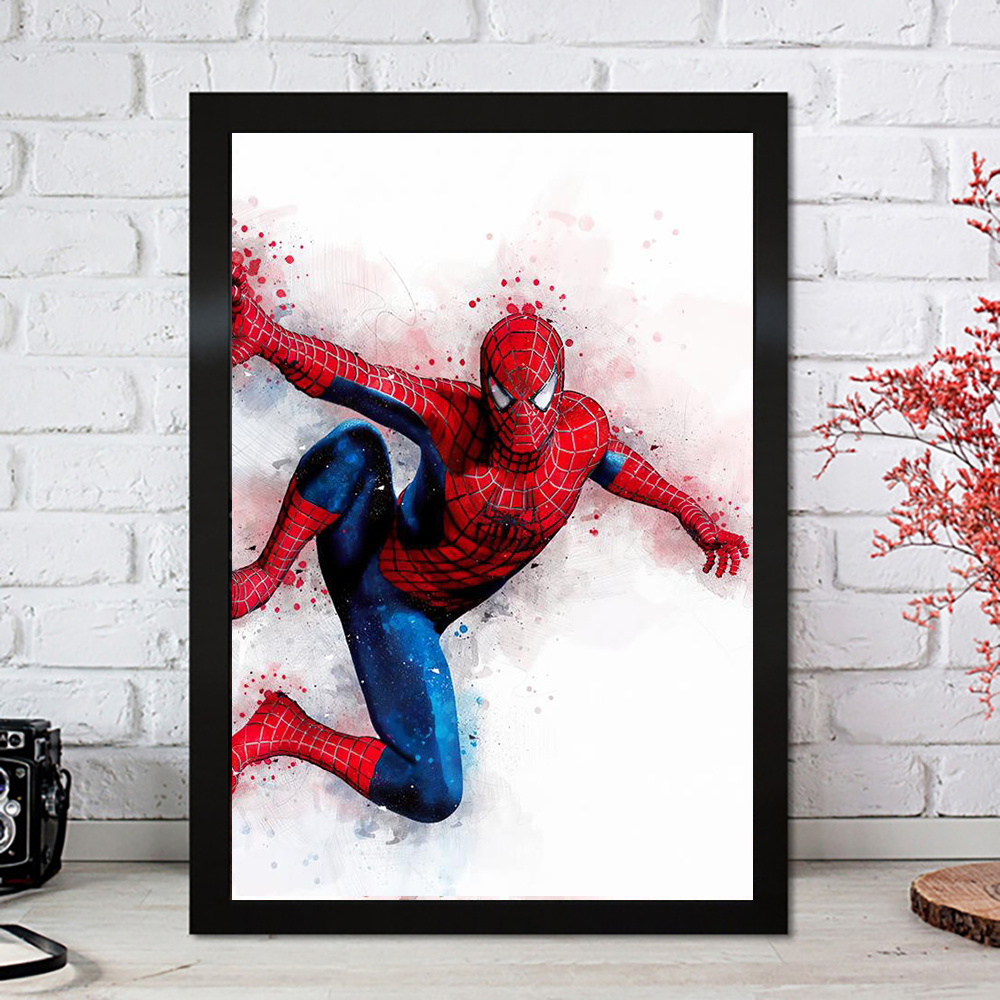 Peinture sur toile SpidSuffolk pour chambre d'enfant, Batman, Smile Man, Marvel, Avengers, Smile Hero, affiches de film rétro, autocollants muraux d'art, décoration d'intérieur n° 3