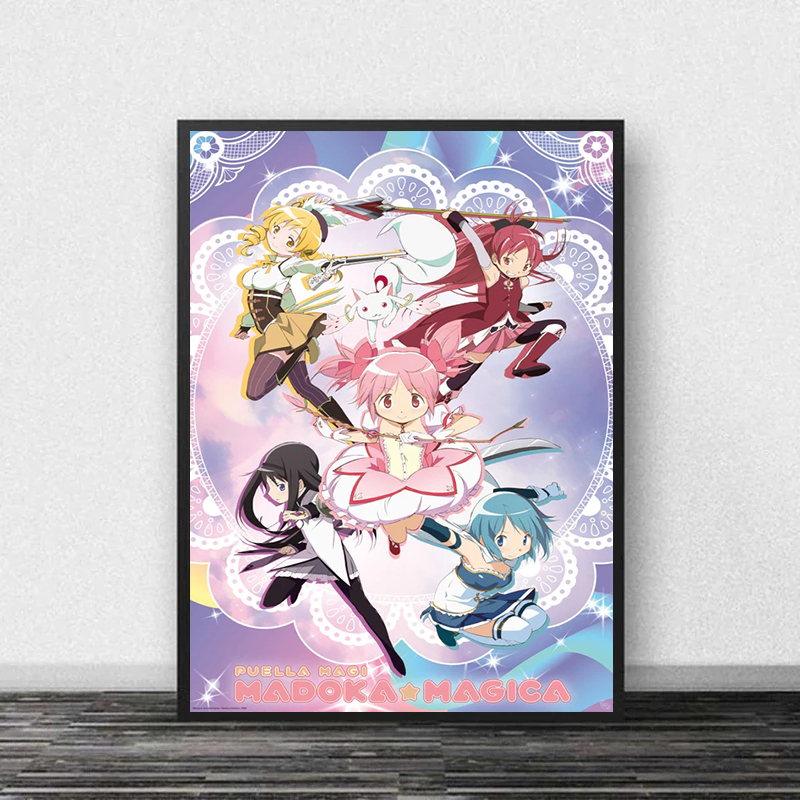 Affiche sur toile de dessin animé japonais, Anime japonais chaud, Puella Magi Madcontoured Magica, Heroine Girl, Art mural, gérer le décor de chambre Kawaii n° 5