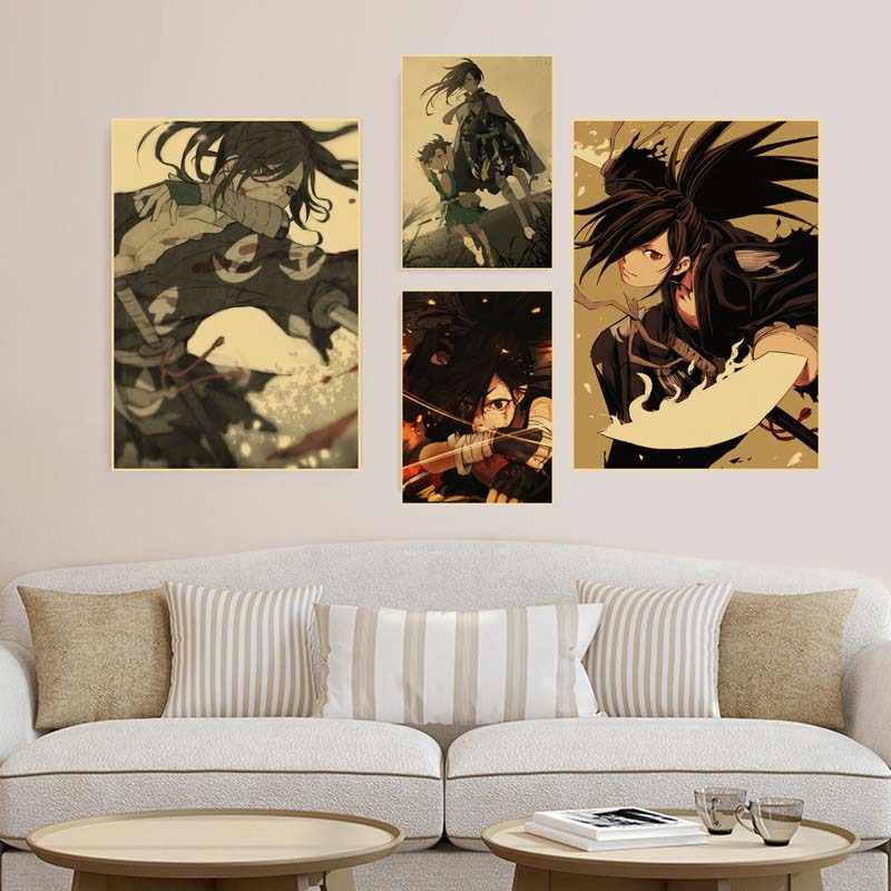 Affiche de dessin animé Dororo japonais classique, papier Kraft, décoration murale de salon, peinture de maison Vintage, décor d'art Mural n° 3