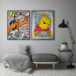 Affiches d'art mural de personnages de dessins animés Disney, graffiti, souris Donald Duck, peinture sur toile, image imprimée murale, décor de chambre à la maison small picture n° 4