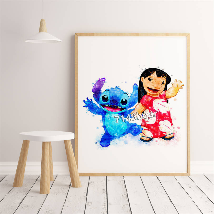 Peinture sur toile de style nordique pour chambre d'enfant, aquarelle Disney, Toy Story, CAN O & Stitch, King Cars Discuting Wall Art, affiches n° 3