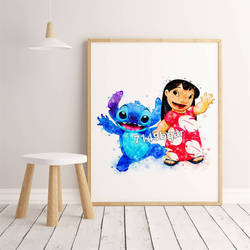 Peinture sur toile de style nordique pour chambre d'enfant, aquarelle Disney, Toy Story, CAN O & Stitch, King Cars Discuting Wall Art, affiches small picture n° 3