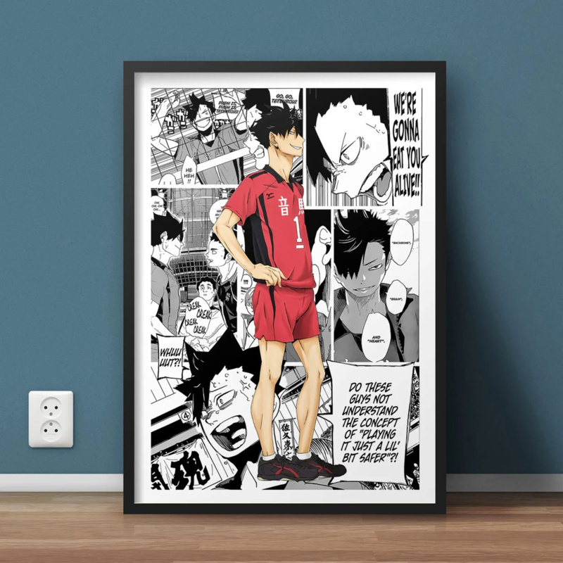 Japonais Anime Esthétique Mur Art Noir Et Blanc Pop Personnages HD Huile Sur Toile Affiches Et Impressions Maison Chambre Décor n° 4