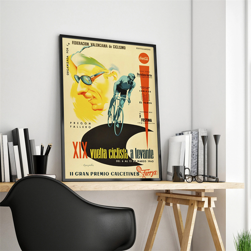 Pop France Vintage Automotive Imaging Tour Poster, Comic Racing Wall Art Factory, Cars and Rally Canvas, HT Aables Bike Room Decor n° 4