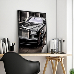 Affiche en toile de voiture de sport de luxe, rue de la ville, noir et blanc, art esthétique, mur de la maison, décoration de salon, image de garage, qualité small picture n° 4