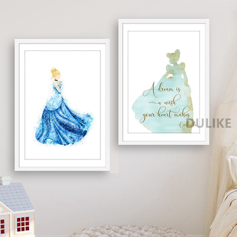 Disney Princess Castle Print Cartoon Poster, Magic Kingdom Art Canvas Painting, Baby Girls Room Wall Decor, Interconnexion n° 6