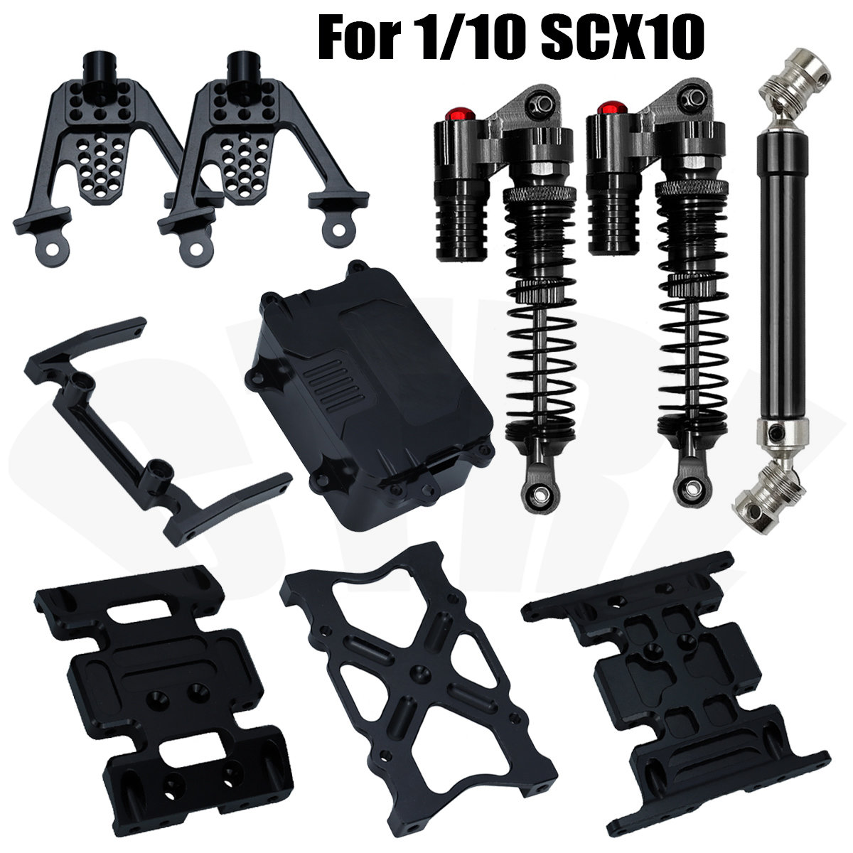 Kit de châssis de cadre en métal, tours d'amortisseur avant et arrière, plaque de protection centrale, support de plaque de batterie pour voiture 1/10 SCX10 Axial RC Inoler n° 1