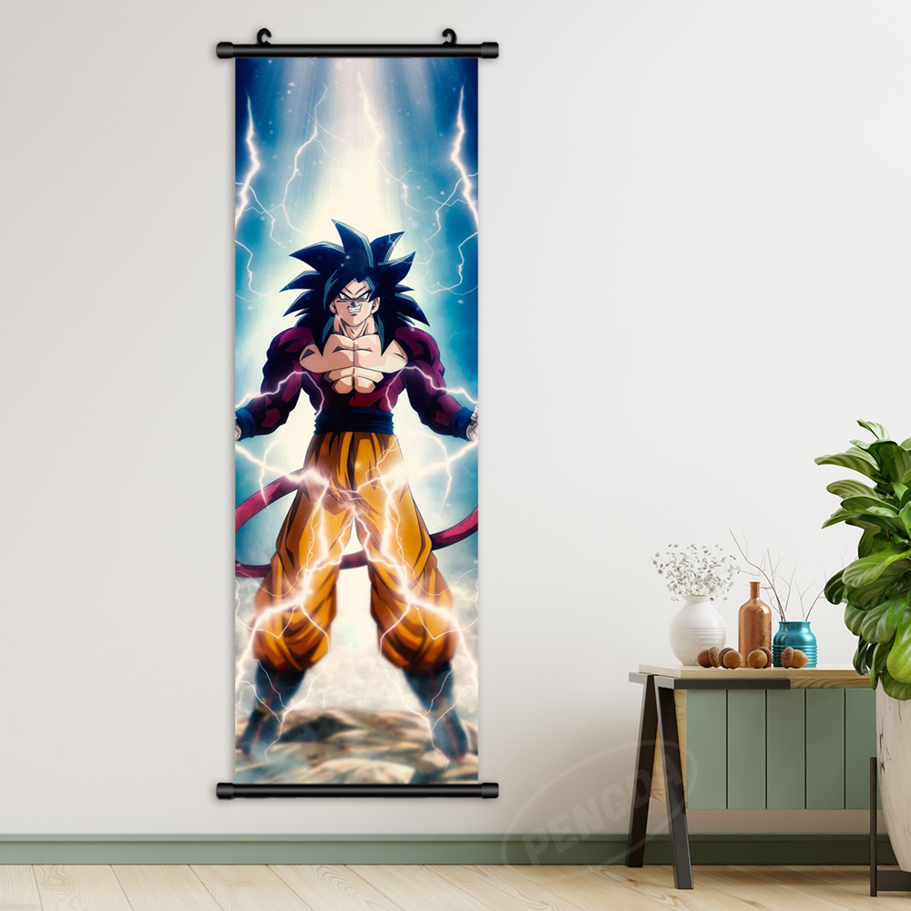 Oeuvre murale Dragon Ball toile Anime gérer Vegeta IV peinture, Goku impression affiche, Super Saisuperb face rouleaux, décoration de la maison n° 2