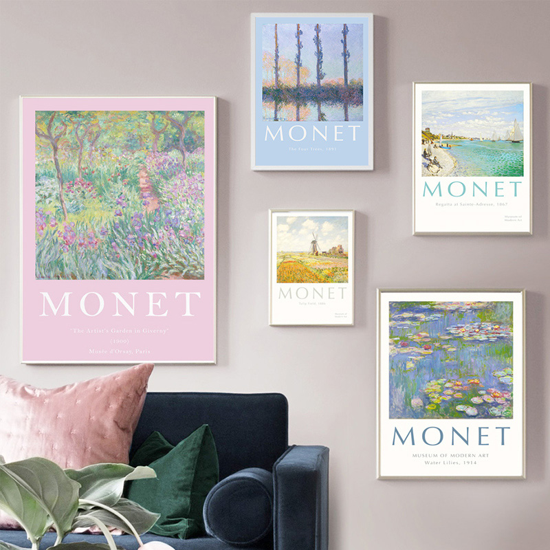 Vintage Master Monet Fleur Paysage Affiches Impressions, Art Mural, Peinture Sur Toile, Nordique, Gérer Pour Salon, Décor À La Maison n° 2