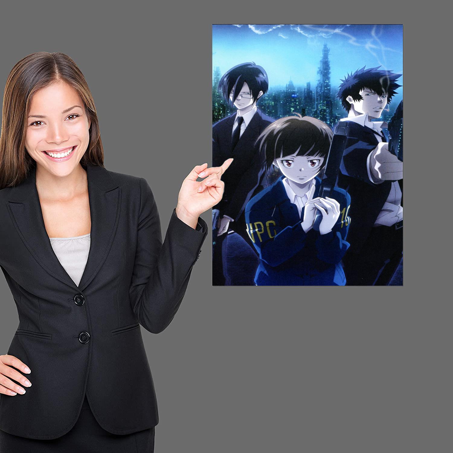 Affiche décorative psycho pass 2 manga, peinture sur toile, art mural, affiches de salon, peinture de chambre à coucher, 24x36 n° 2