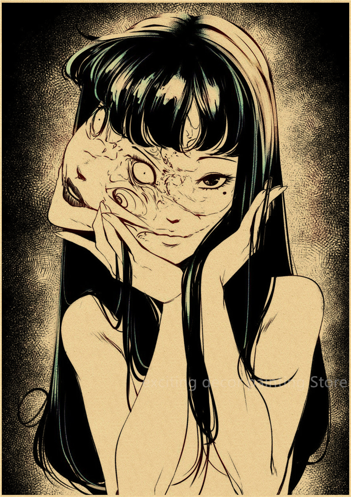 Affiches d'Horreur Japonaises Tomie Junji Ito, en Papier Kraft, Manga, Vintage, pour Décoration de Chambre, Maison, Bar, 73 n° 5