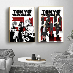 TakAvengers Anime toile peinture, affiches et impressions de dessin animé japonais, noir et blanc, art mural, gérer pour salon, décoration d'intérieur small picture n° 3