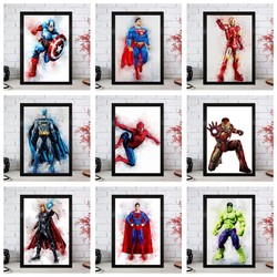 Peinture sur toile SpidSuffolk pour chambre d'enfant, Batman, Smile Man, Marvel, Avengers, Smile Hero, affiches de film rétro, autocollants muraux d'art, décoration d'intérieur small picture n° 1