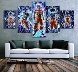 5 pièces Goku Fils Ultra Instinct Dragon Ball Z Jeu Vidéo Affiche HD Dessin Animé Mur Photos Toile Peinture pour Décor À La Maison Cadeau small picture n° 3