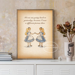 Affiche sur toile vintage Alice au pays des merveilles, illustration de livre, décoration murale dégradée, cadeaux esthétiques, décor de chambre d'enfant small picture n° 4