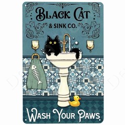 Savon de bain de chat Vintage en métal, signe en étain, se met nu, affiche d'art, lavage de vos pattes, décoration murale pour Bar, café, maison, ferme, N447 small picture n° 5