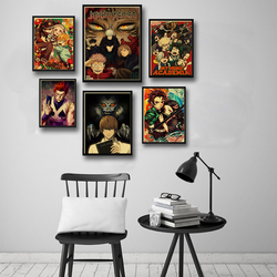 Affiche rétro Anime Vintage, Jujutsu Kaimmense, Demon Slayer, DegradTail, Death Note, papier Kraft, chambre et bar, décoration murale, 73 small picture n° 3