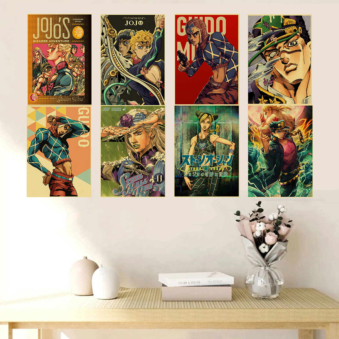 Hot Anime JoJo's Ives Arre Adventure Posters, Chain JO, Retro, Kraft Paper, Vintage Room, Home Bar, Aesthetic Art Wall Customs, 73Decor n° 2