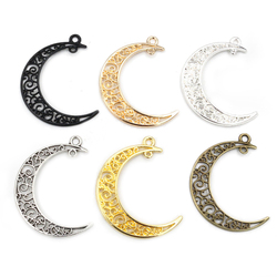 41x30mm 10 pièces 6 couleurs plaqué lune Style fait main breloques pendentif: bricolage pour bracelet collier small picture n° 1