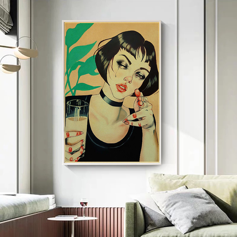 Anime Sexy Girls Lips Poster for Wall Art, Pin Up 73Bar, Home Vintage Canvas Painting, Gamer Clicks Room Decor, Mural Aesthetics n° 5