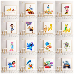 Peinture sur toile de style nordique pour chambre d'enfant, aquarelle Disney, Toy Story, CAN O & Stitch, King Cars Discuting Wall Art, affiches small picture n° 1