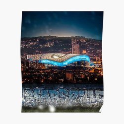 Affiche de Stade Vélol'enveloppe de Marseille, Décoration Imprimée Vintage Moderne pour la Maison, Décor Mural, Art de Salle, Peinture Murale Drôle, Sans Cadre