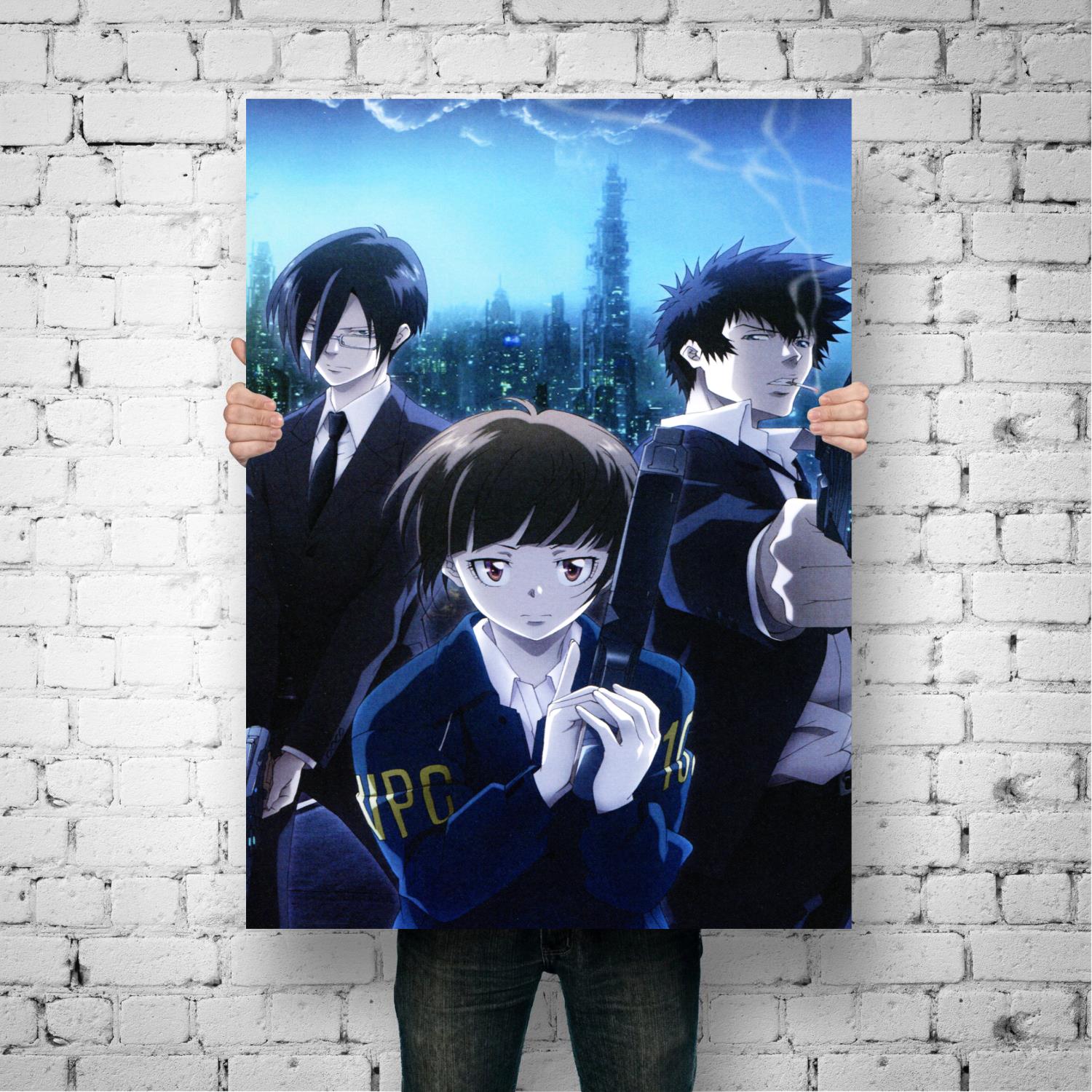 Affiche décorative psycho pass 2 manga, peinture sur toile, art mural, affiches de salon, peinture de chambre à coucher, 24x36 n° 3