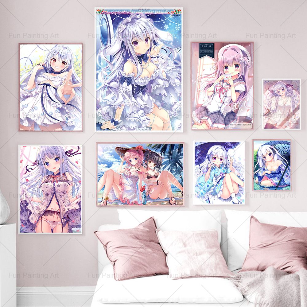 Affiches et Imprimés de Bol Kawaii, Dessin Animé Japonais, Fille Sexy, Peinture sur Toile, Art Mural, Décor de Maison n° 1