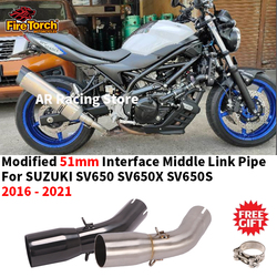 Tuyau de liaison intermédiaire modifié pour moto, Slip pour SUZUKI SV650, SV650X, SV650S, SV 650, 2016-2021, allergique, 51mm, silencieux d'accès, évasion