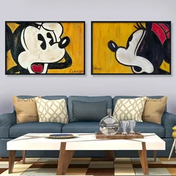 Peinture sur toile de dessin animé Disney pour les amoureux et les amis, affiche murale vintage, image d'art de Minnie, décoration de la maison et de la chambre, cadeau